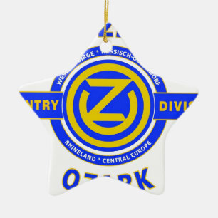 102ND INFANTERIUPPDELNING "OZARK-UPPDELNING " JULGRANSPRYDNAD KERAMIK