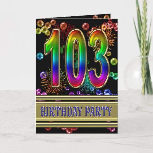 103:e Födelsedagsfest inbjudan (Framsida)