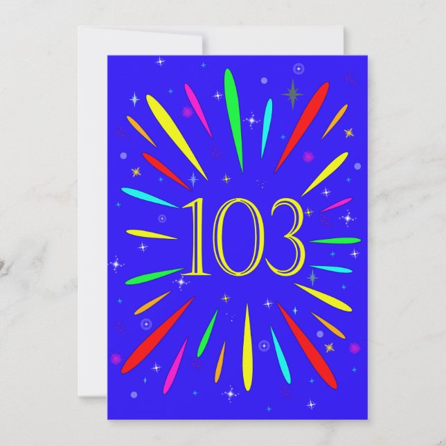 103:e Födelsedagsfest inbjudan-explosionen Inbjudningar (Framsida)