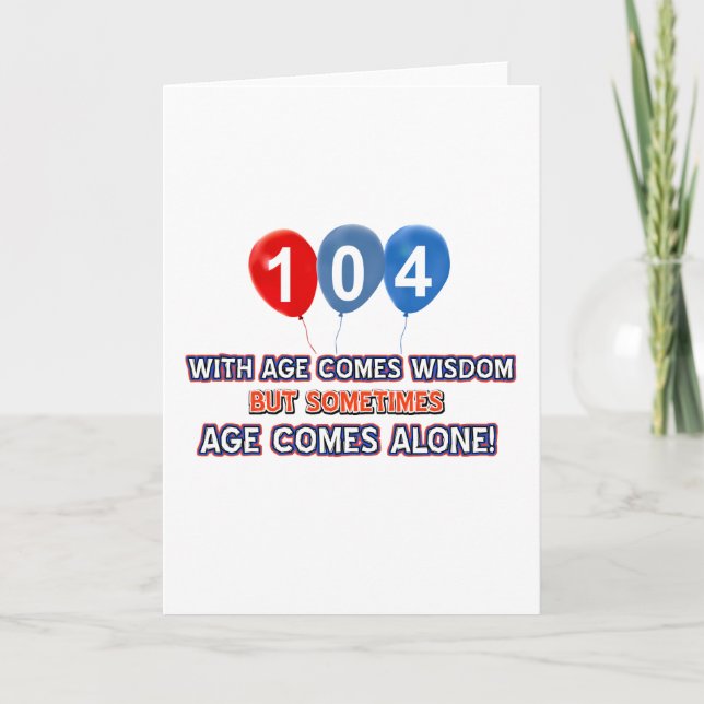 104 åriga vishetfödelsedagdesigner kort (Framsida)