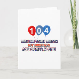 104 åriga vishetfödelsedagdesigner kort