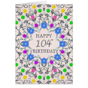 104:e Abstrakten Flowers Hälsningskort