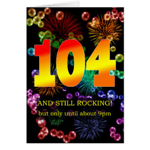104:e födelsedag ännu hälsningskort
