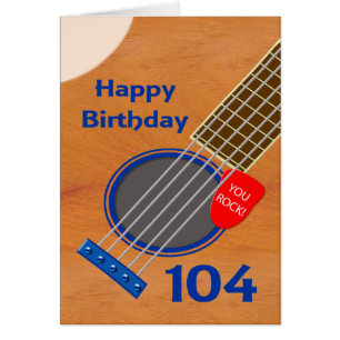 104:e födelsedagen Guitar Player Birthday Hälsningskort