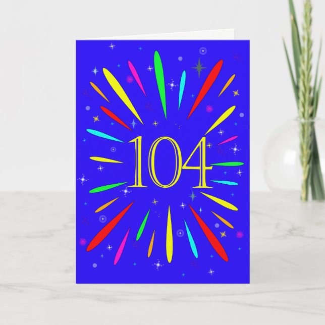 104:e födelsedagsexplosionskort kort (Framsida)