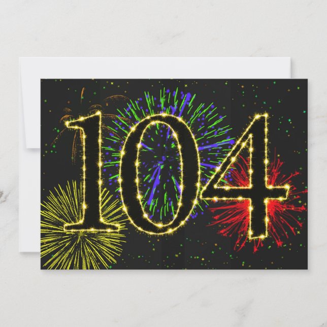 104:e födelsedagsfestens inbjudan (Framsida)