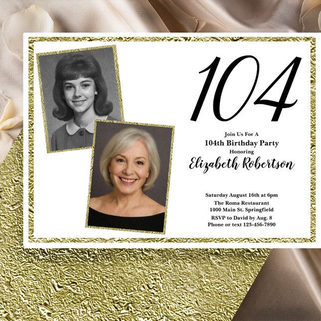 104:e specialdesign vita och guld  inbjudningar (Skapare uppladdad)
