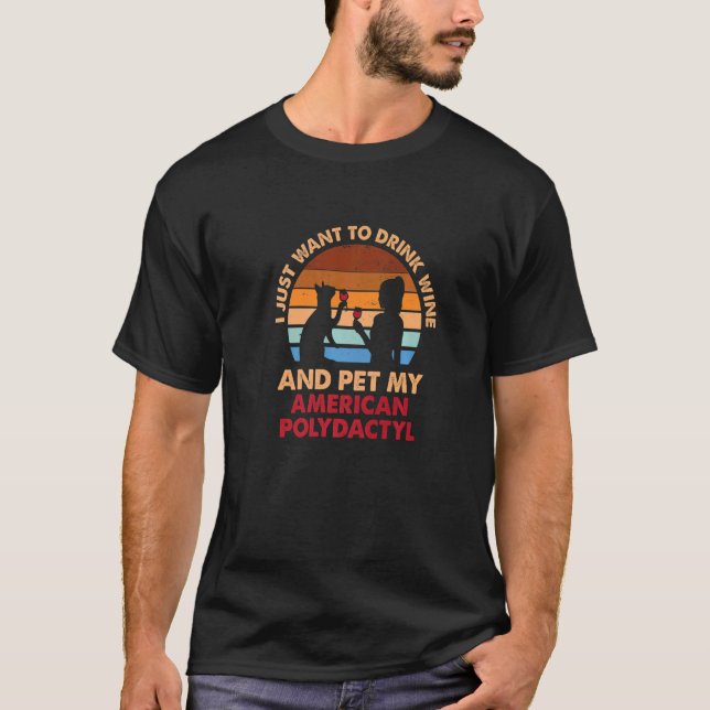 1050830077^Drink Vin och Pet My American Polydac T Shirt (Framsida)