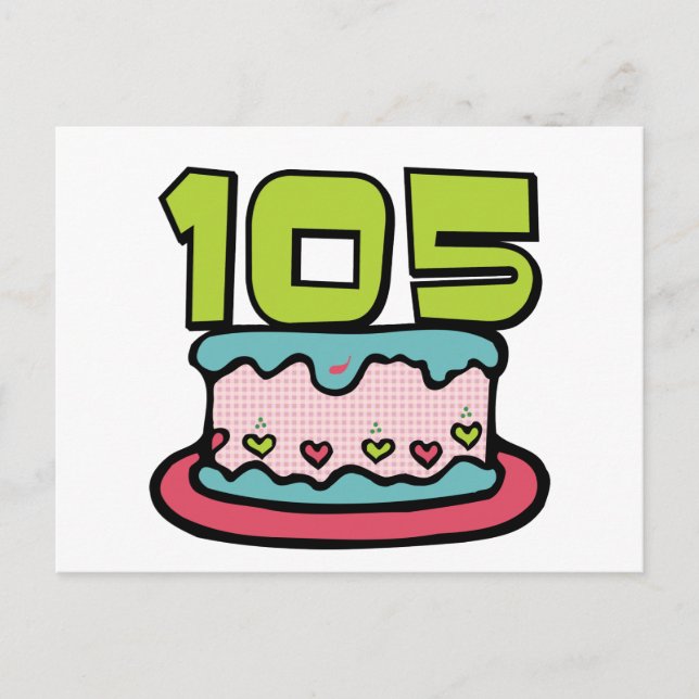 105-års födelsedagstårta vykort (Framsida)