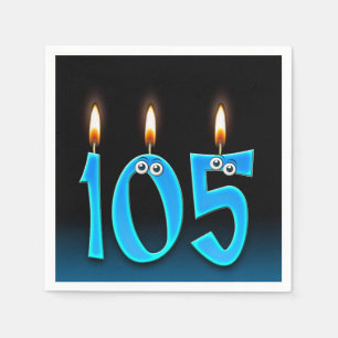 105-årsljus med ögonbollar pappersservett