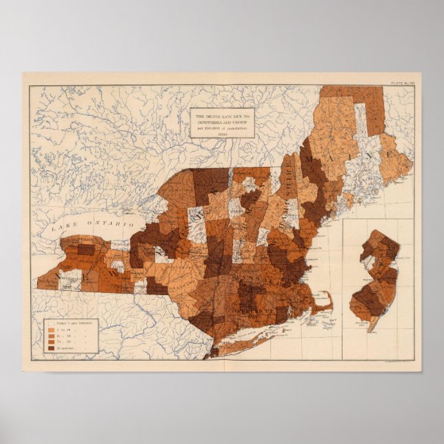 105 Difteri, kroup NY, NJ, New England Poster (Framsidan)