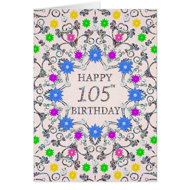 105:e Abstrakten Flowers  Hälsningskort (Framsidan)