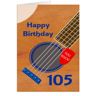 105:e födelsedagen Guitar Player-födelsedag Hälsningskort