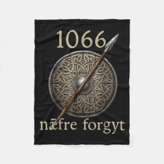 1066 Naefre Forgyt Glöm Aldrig Viking England Hans Fleecefilt