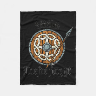1066 Naefre Forgyt Glöm Aldrig Viking England Hans Fleecefilt