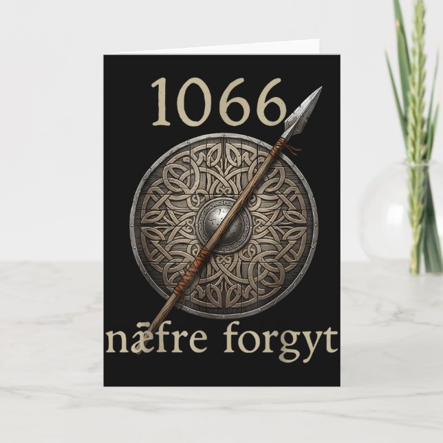 1066 Naefre Forgyt Glöm Aldrig Viking England Hans Kort (Framsida)