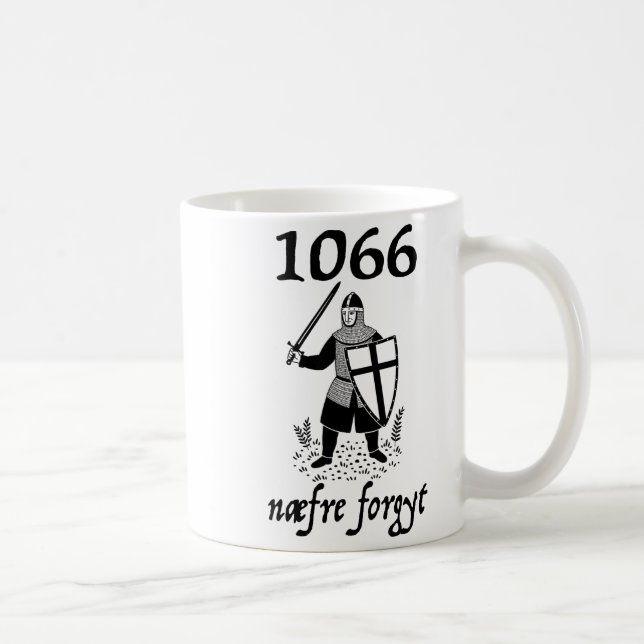 1066 Never Forget Naefre Forgyt Funny English Hist Kaffemugg (Höger)