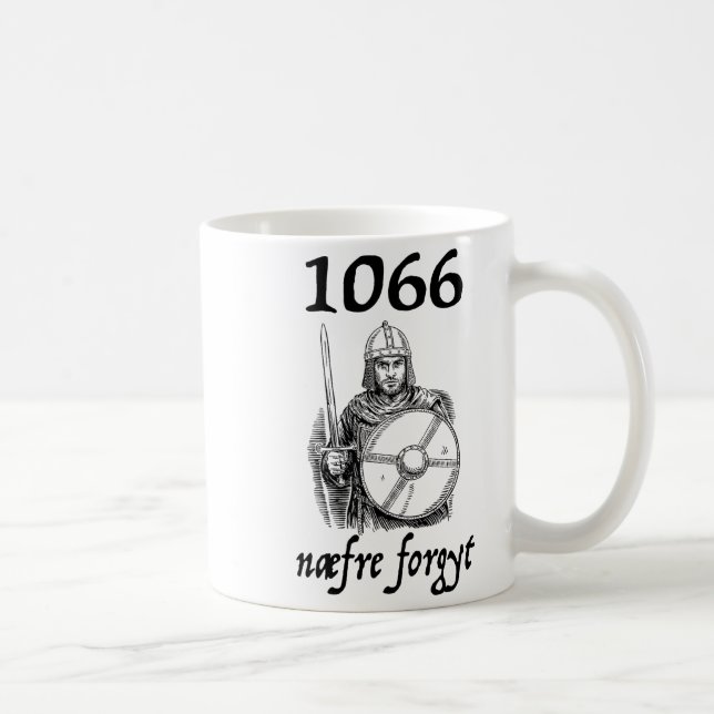 1066 Never Forget Naefre Forgyt Funny English Hist Kaffemugg (Höger)