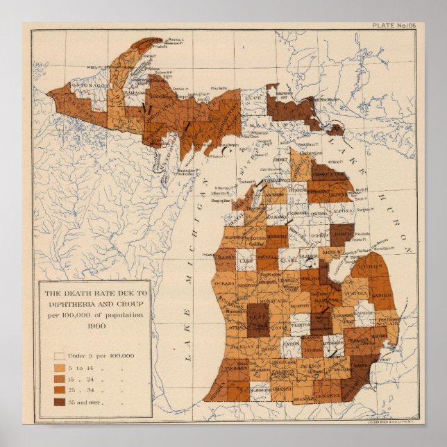 106 Difteri, kroup Michigan Poster (Framsidan)