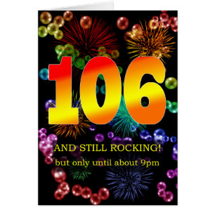 106:e födelsedag fortfarande hälsningskort