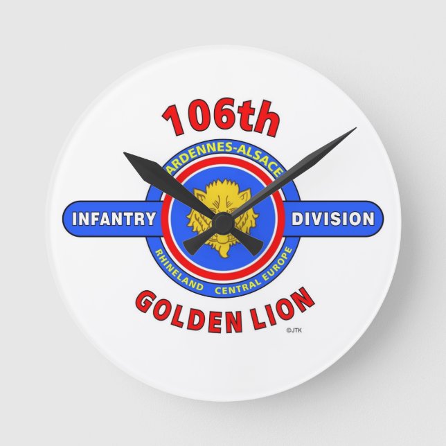 106:E INFANTRYCKSEKTION "GOLDEN LEJON" RUND KLOCKA (Framsida)