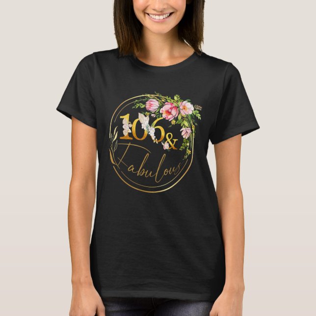 106 och barnslig födelsedag, 106 år gammal t shirt (Framsida)