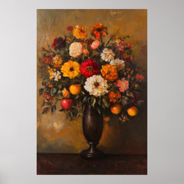1072 Höstblommor och äpplen Poster
