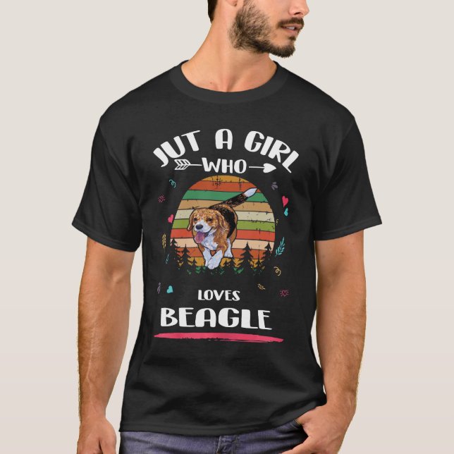 107 Bara en flicka som Kärlek Beagle T Shirt (Framsida)