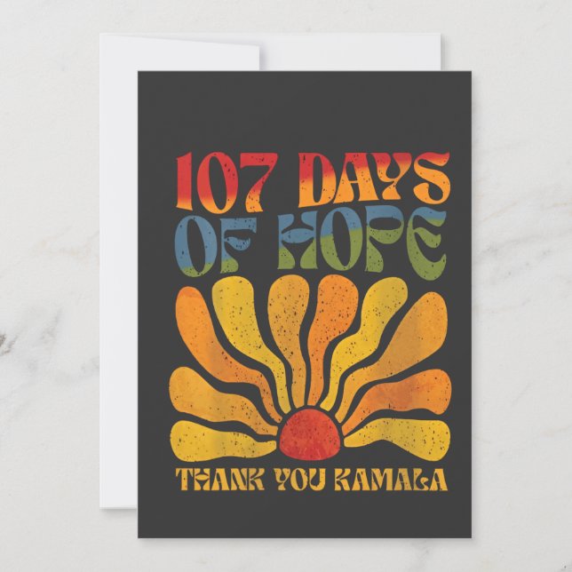 107 Hoppdagar Tack Kamala Kort (Framsida)
