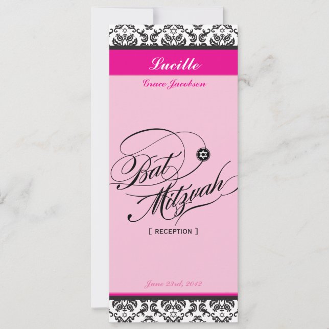 107 Jodene - BAT MITZVAH INBJUDNINGAR: Mottagande Inbjudningar (Framsida)