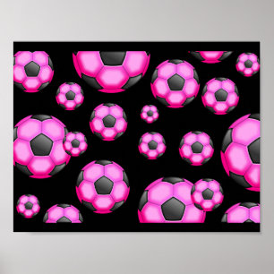 107 ROSA SOCCER BALL SPORTS TEAM MÖNSTER TAPET POSTER