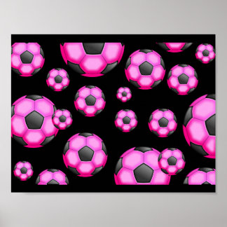 107 ROSA SOCCER BALL SPORTS TEAM MÖNSTER TAPET POSTER