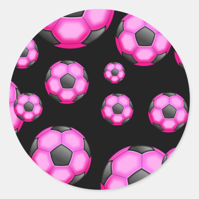 107 ROSA SOCCER BALL SPORTS TEAM MÖNSTER TAPET RUNT KLISTERMÄRKE (Framsida)