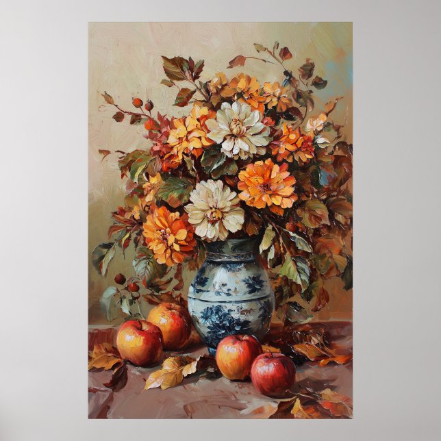 1080 höstblommor och äpplen poster (Framsidan)