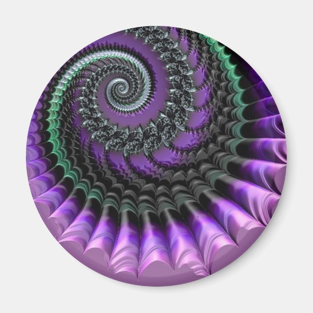 108-77 lila och grönt av metallisk spiral-magnet magnet (Framsidan)