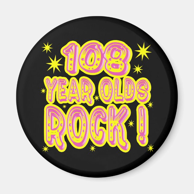 108 år gammal Sten! (Rosa) Magnet (Framsidan)