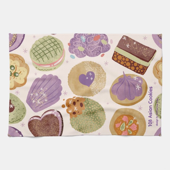 108 Asian Cookies Tea Towel  Kökshandduk (Horisontell)