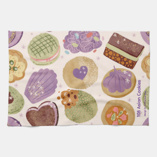 108 asiatiska kakor Tea Towel Kökshandduk