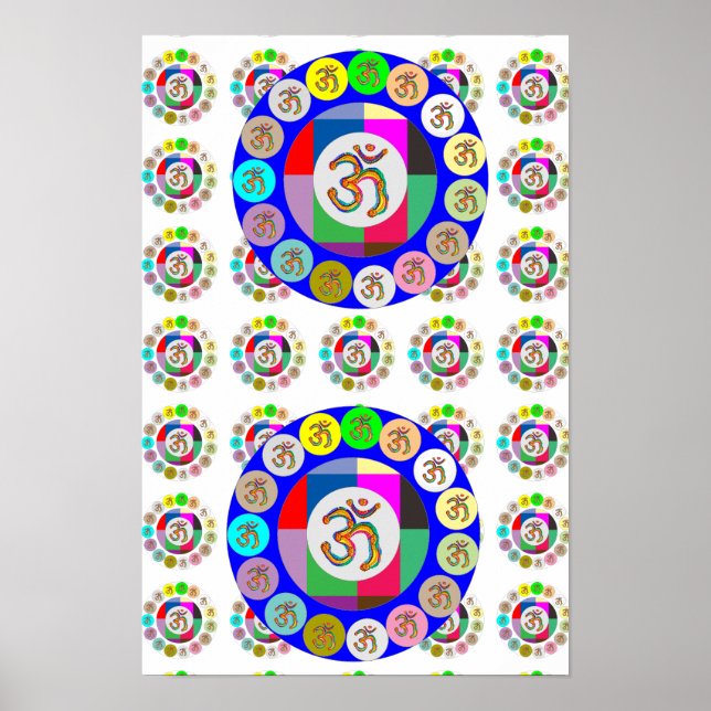 108 Chanten  : OM MANTRA OmMantra Mönster Poster (Framsidan)