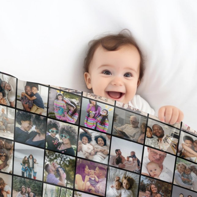 108 DIY-Anpassningsbar för Unik Personlig för foto Fleecefilt (108 Photo Collage Unique Personalized DIY Custom Fleece Blanket from Ricaso. Photo gift ideas)