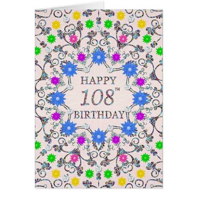 108:e Abstrakten Flowers  Hälsningskort (Framsidan)