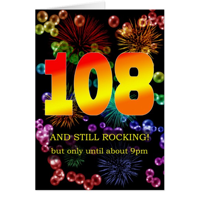 108:e födelsedag fortfarande hälsningskort (Framsidan)