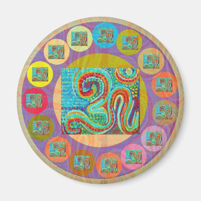 108 OM MANTRA för alla Magnet (Framsidan)