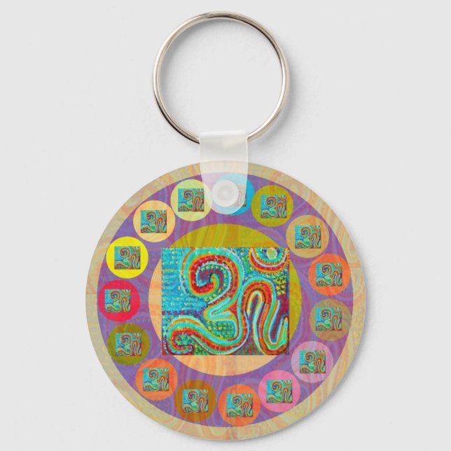 108 OM MANTRA för alla Nyckelring (Framsida)