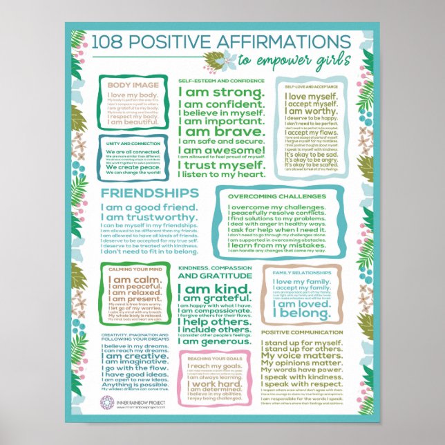 108 Positiva bekräftelser på Poster av Power Girls (Framsidan)