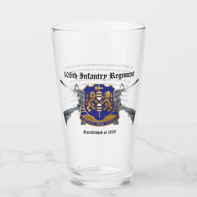 108th Infantry Regiment 16 oz Glass Glaskopp (Framsida)