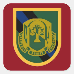 108TH MILITÄRA KLISTERMÄRKEAR för POLISCO-BASKE Fyrkantigt Klistermärke
