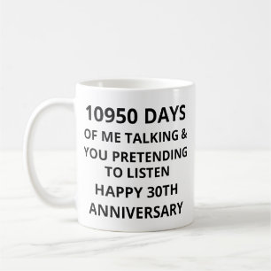 10950 dagar av mig som pratar, 30-årsjubileum för kaffemugg