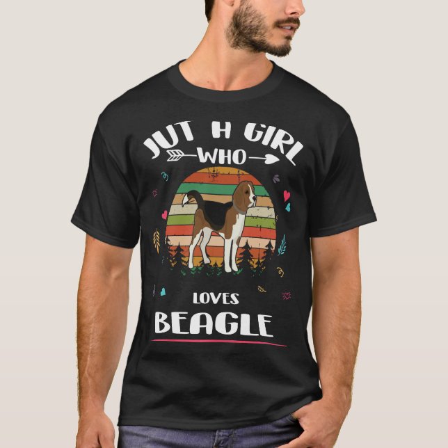 109 Bara en flicka som Kärlek Beagle T Shirt (Framsida)