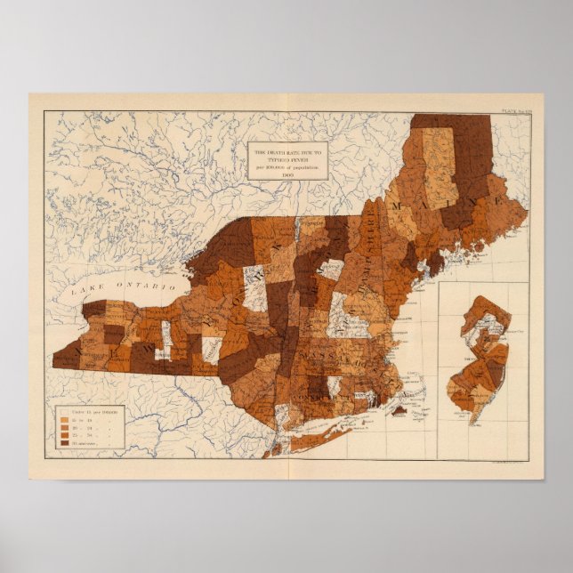 109 Tyfoidfeber NY, NJ, New England Poster (Framsidan)